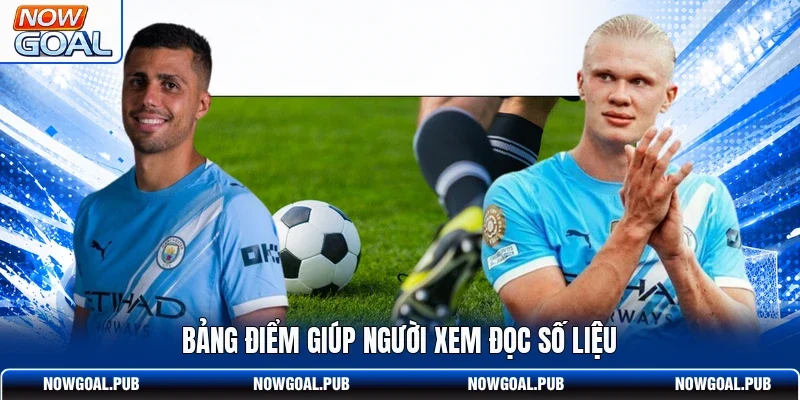 Bảng điểm giúp người xem đọc số liệu